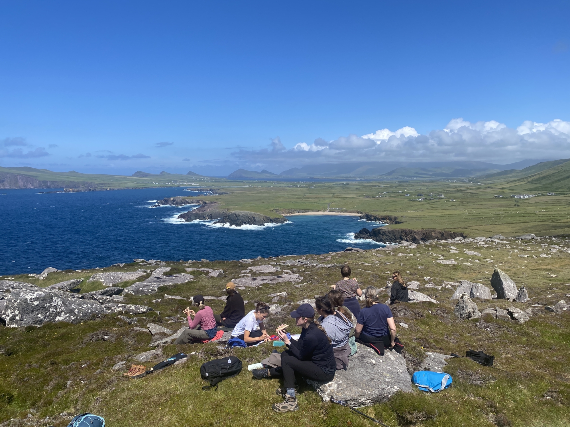 Group at Clogher with panaramic View